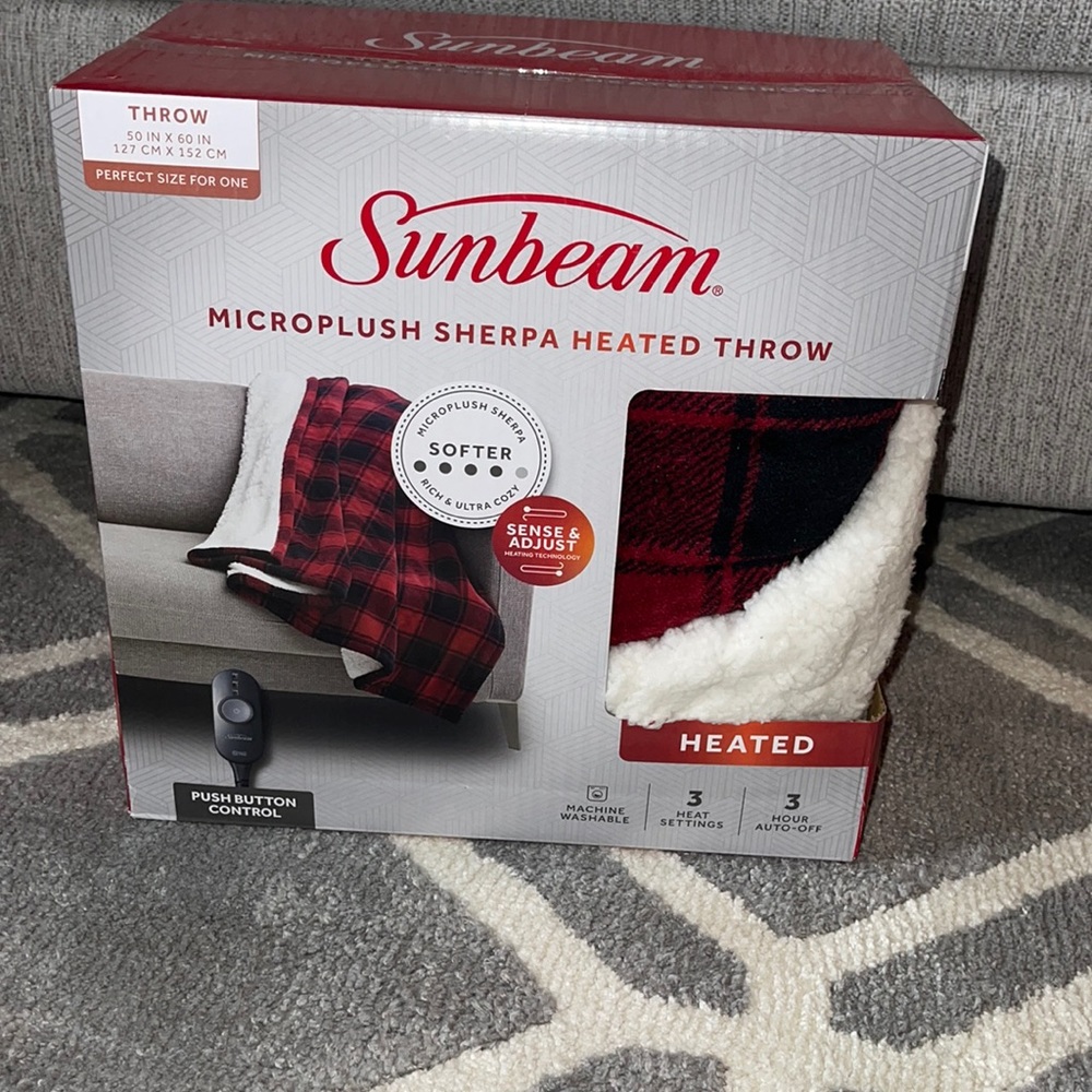 Sunbeam Microplush Sherpa Heated Throw